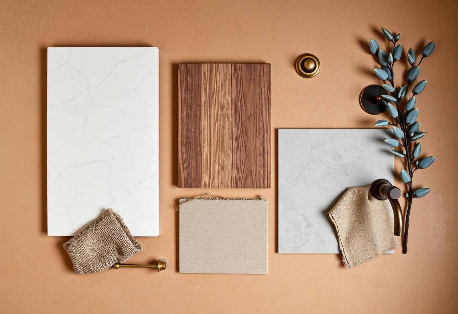 Material palette flat lay
